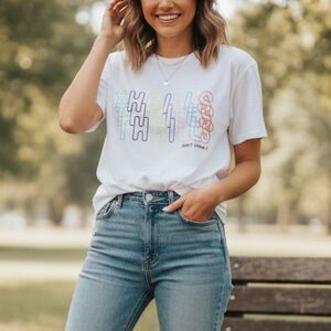 Forever 21 Graphic T shirt Thrills Embossed Print Sz Med Party Travel Tailgate